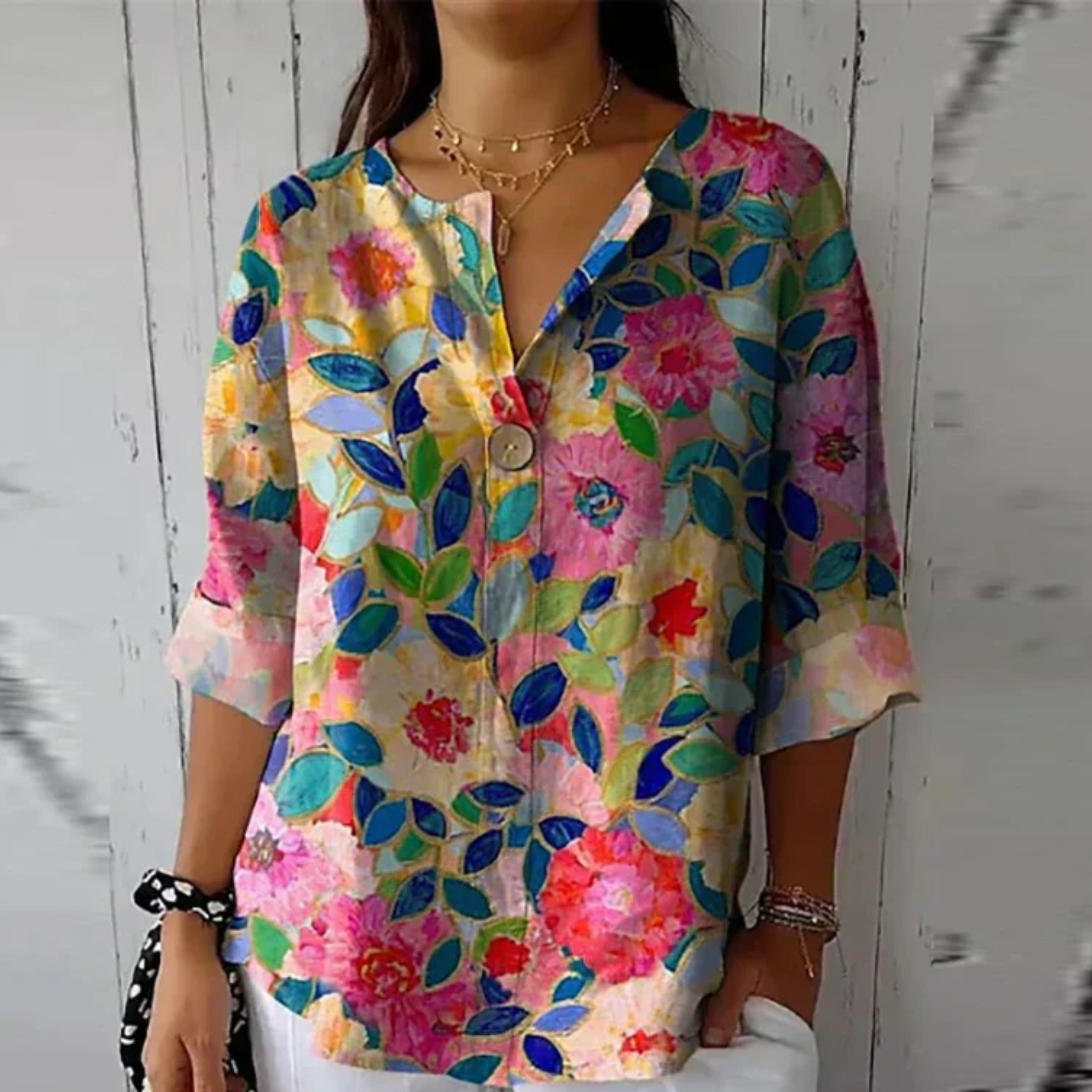Alina | Women's Floral 3/4 Sleeve Blouse