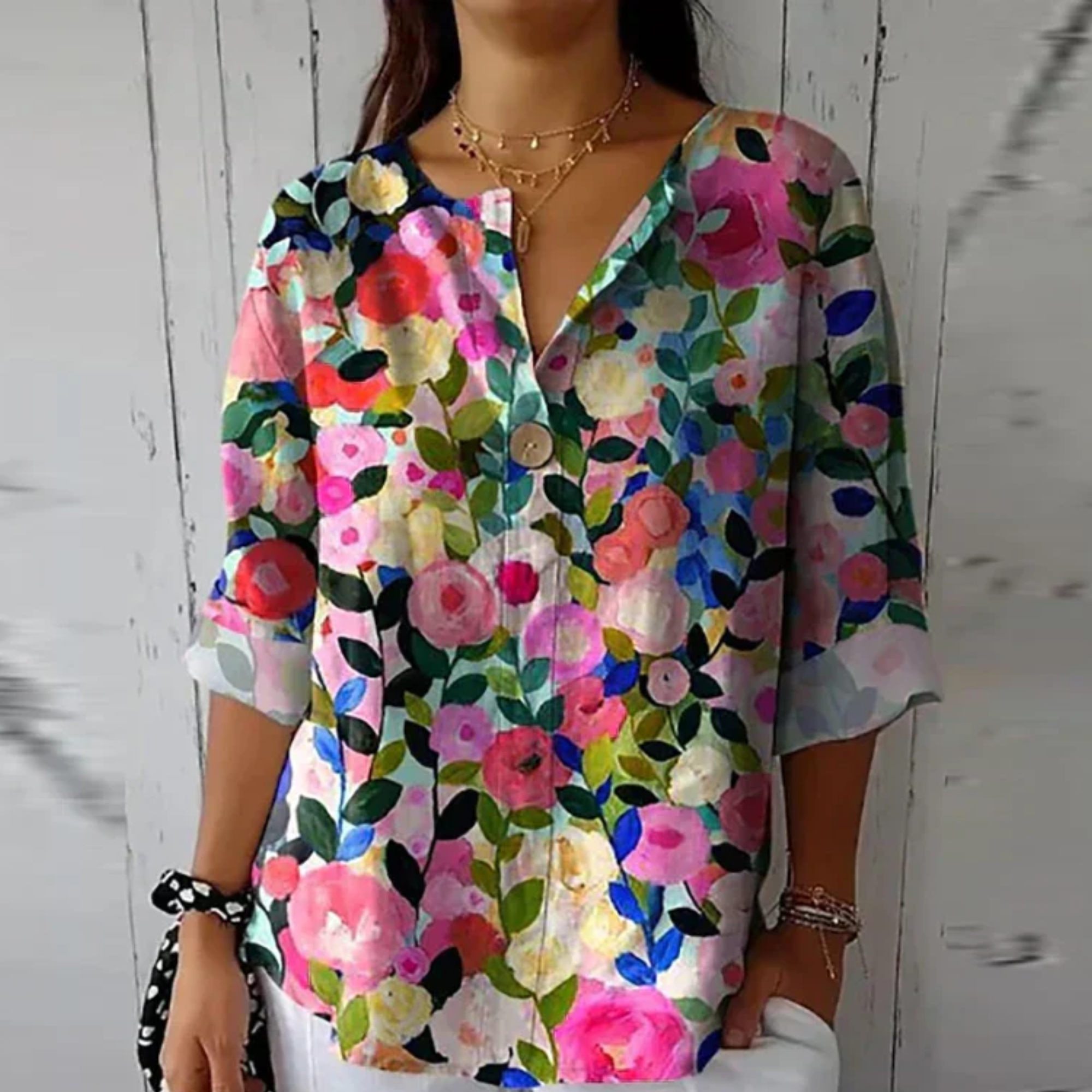 Alina | Women's Floral 3/4 Sleeve Blouse