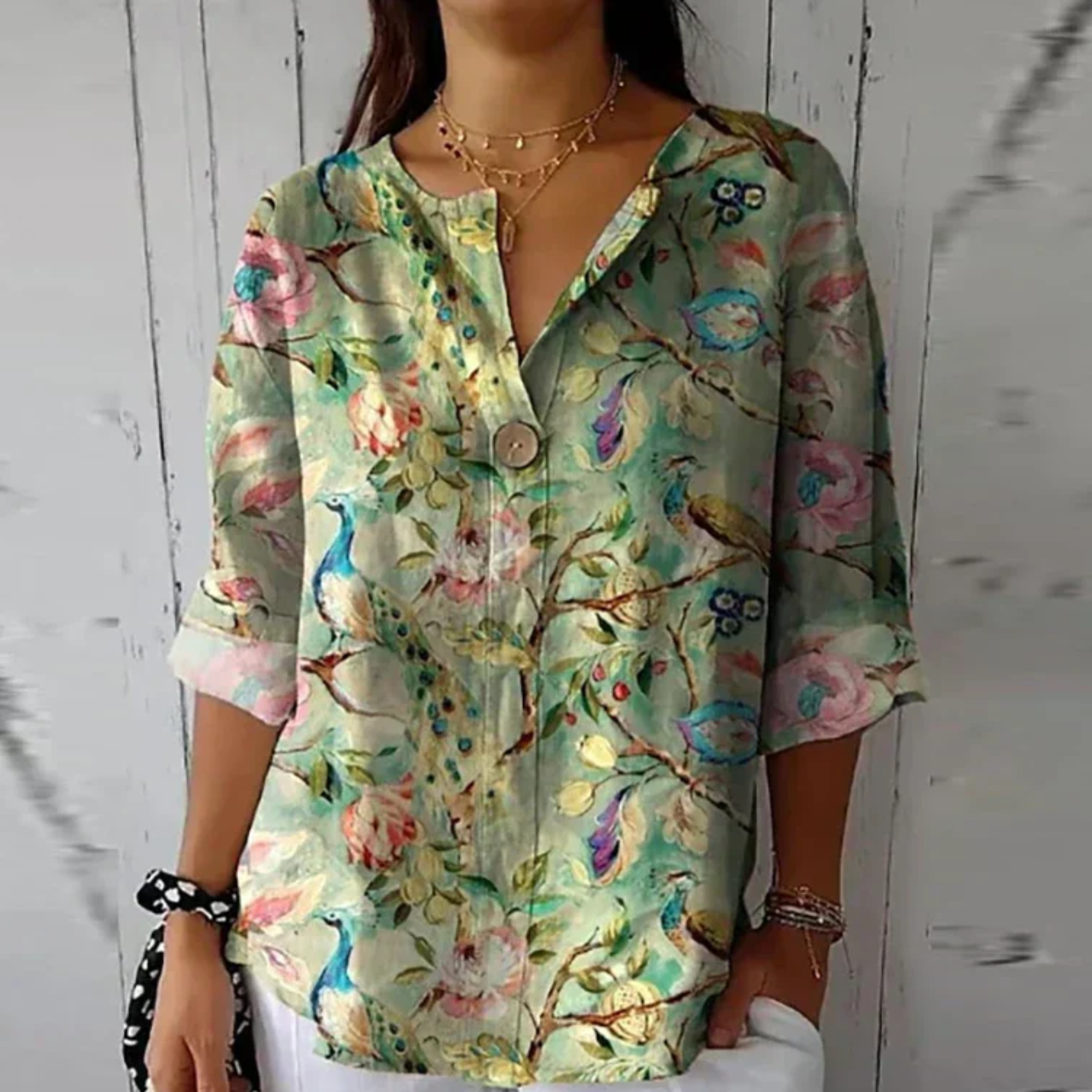 Alina | Women's Floral 3/4 Sleeve Blouse