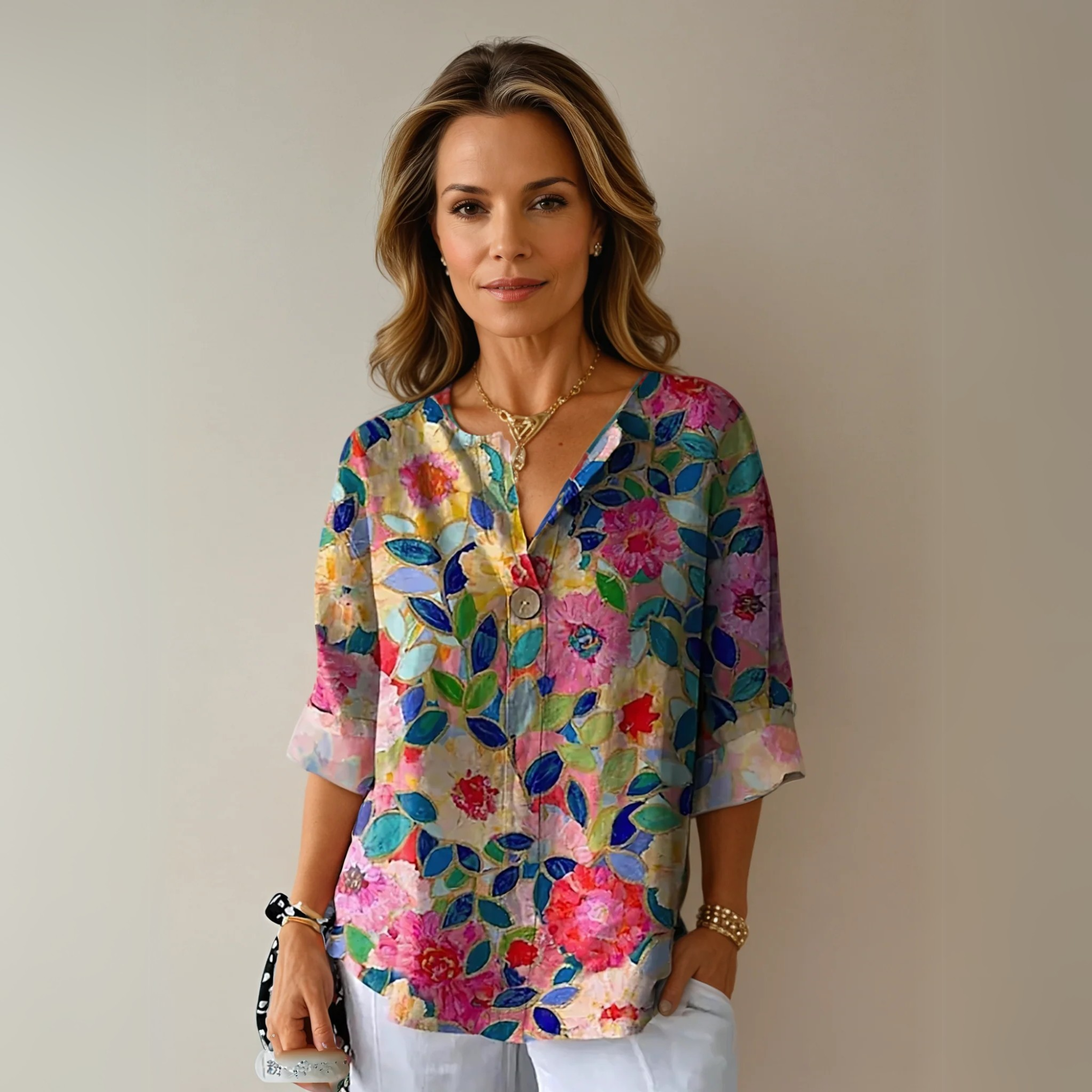 Alina | Women's Floral 3/4 Sleeve Blouse