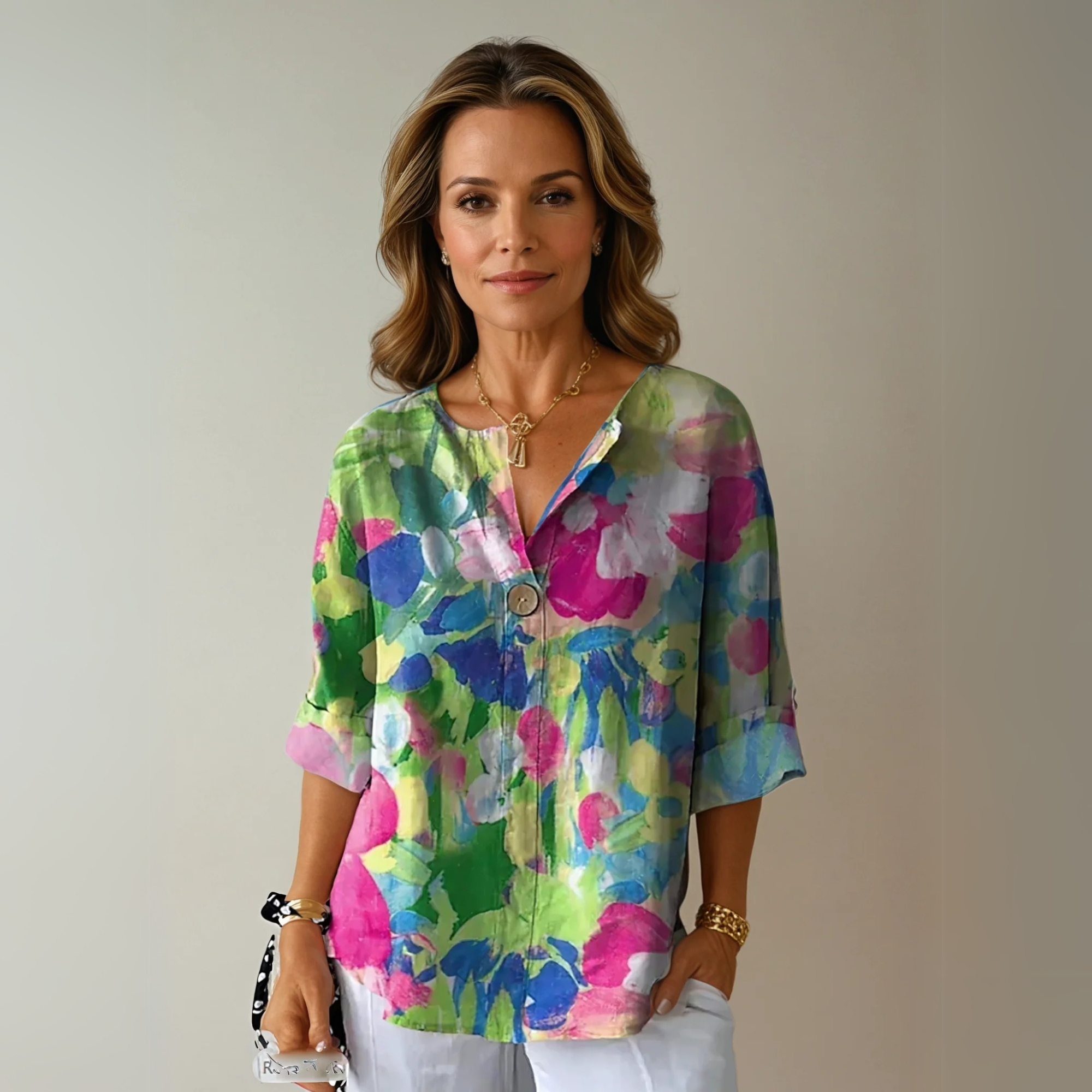 Alina | Women's Floral 3/4 Sleeve Blouse