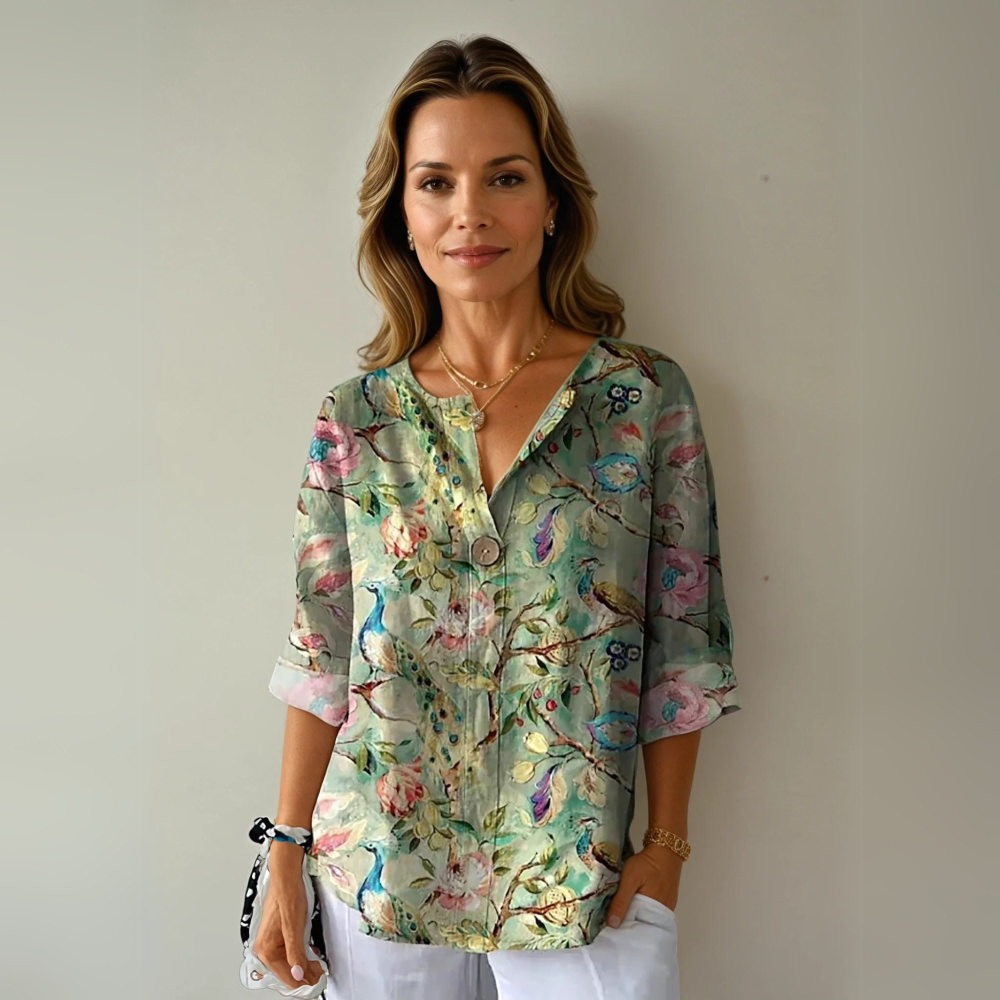 Alina | Women's Floral 3/4 Sleeve Blouse