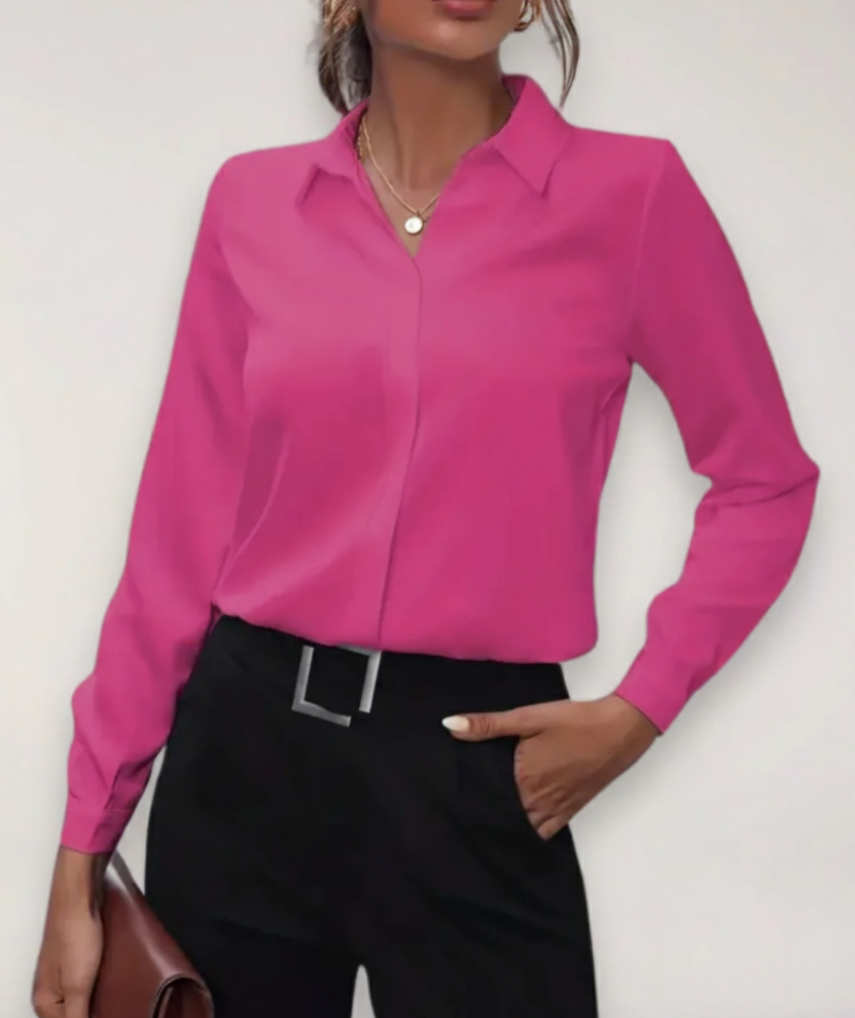 Aileen | Women’s Elegant Tailored Button-Up Work Blouse