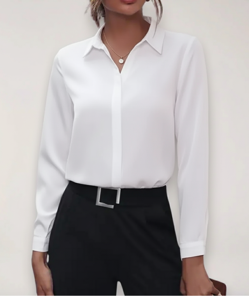 Aileen | Women’s Elegant Tailored Button-Up Work Blouse
